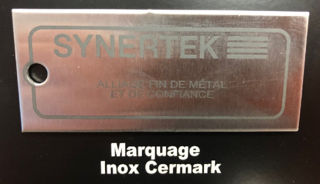 Marquage laser sur acier inox, aluminium et métaux